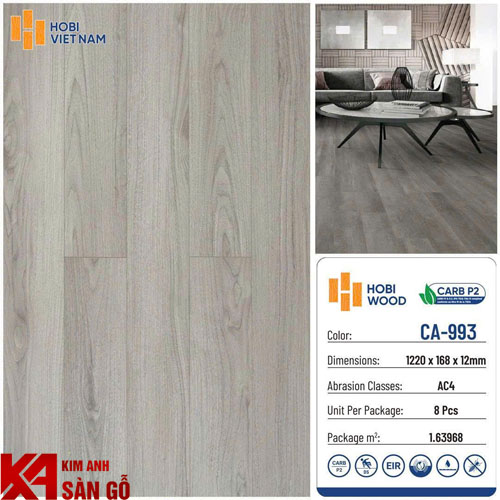 Sàn Gỗ Công Nghiệp 12MM HOBI CA-993